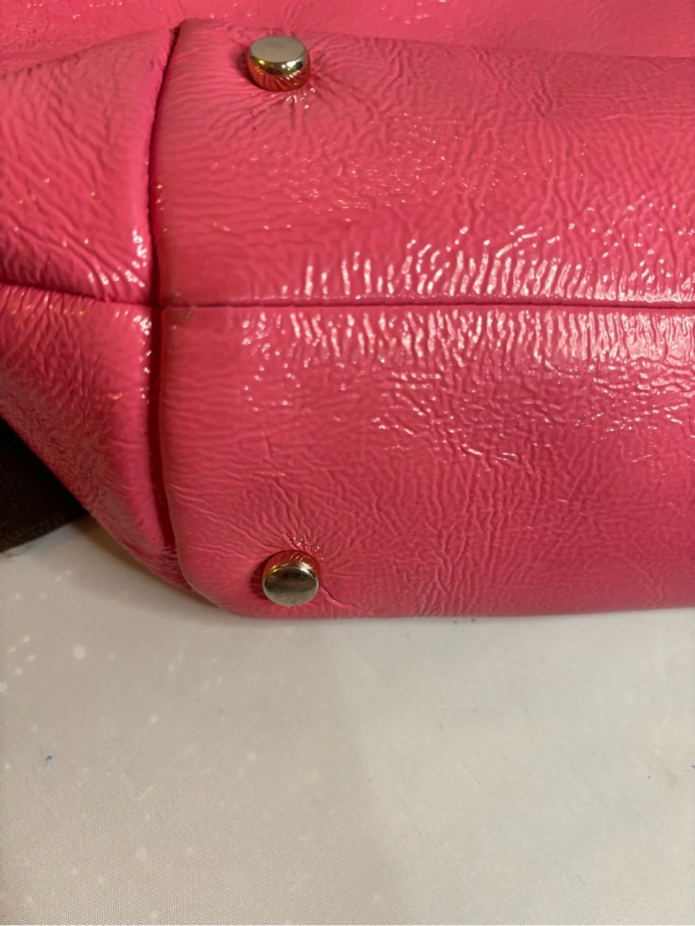 kate spade Hot Pink Patent Leather Tote with leather Straps